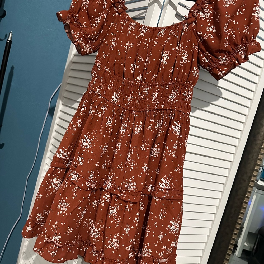 Floral Rust Dress - Picture 5 of 6